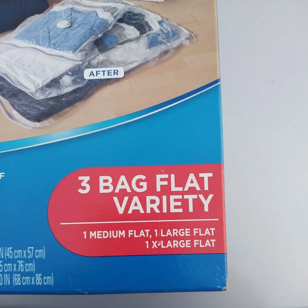 Ziploc Space Bag Waterproof Vacuum Storage 3 Bag flat variety